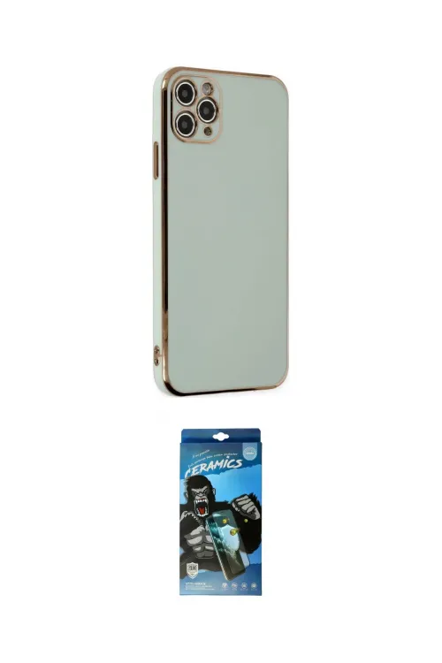 ieg™ iPhone 11 Pro Max Kılıf Yankı Serisi - Siyah 34D Izgaralı Cam