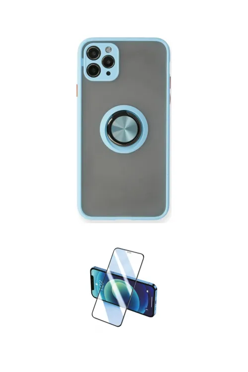 ieg™ iPhone 11 Pro Max Kılıf Yörünge Çizgi - Siyah 3D Antistatik Cam Ekran Koruyucu