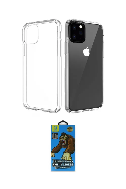 ieg™ iPhone 11 Pro Max Kılıf Zirve Doku - Siyah 18D Cam Ekran Koruyucu