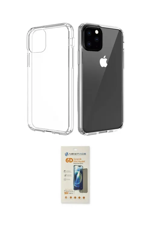 ieg™ iPhone 11 Pro Max Kılıf Zirve Doku - Siyah 6D Mat Seramik Hayalet Nano Ekran Koruyucu