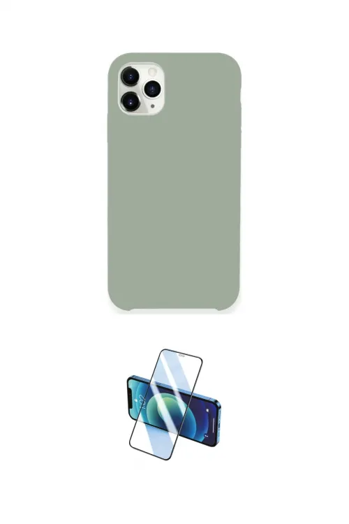 ieg™ iPhone 11 Pro Max Kılıf Zirve Modern Özel Seri - Siyah 3D Antistatik Cam Ekran Koruyucu