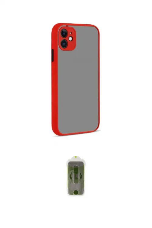 ieg™ iPhone 12 Kılıf Ahenk Çizgi Serisi - Siyah Joko Magic 5D Hayalet Cam