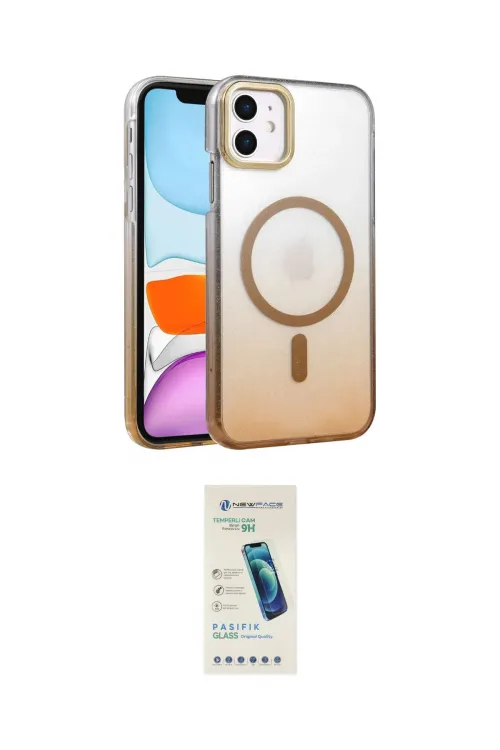 ieg™ iPhone 12 Kılıf Ahenk Doku Özel Seri - Şeffaf Pasifik Cam Ekran Koruyucu