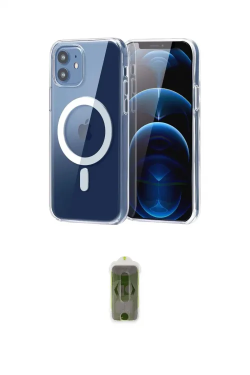 ieg™ iPhone 12 Kılıf Ahenk Minimal Serisi - Siyah Joko Magic 5D Hayalet Cam