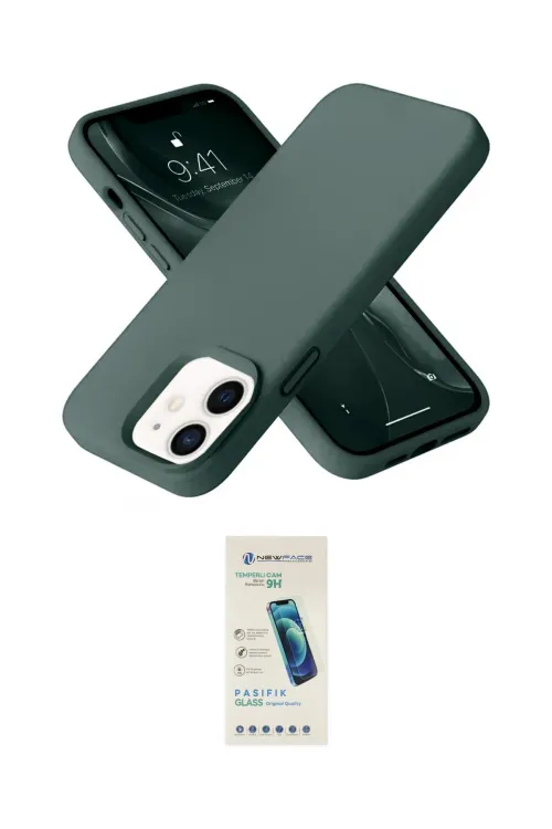 ieg™ iPhone 12 Kılıf Ahenk Serisi - Şeffaf Pasifik Cam Ekran Koruyucu