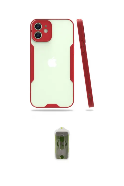 ieg™ iPhone 12 Kılıf Atlas Asil Serisi - Siyah Joko Magic 5D Hayalet Cam