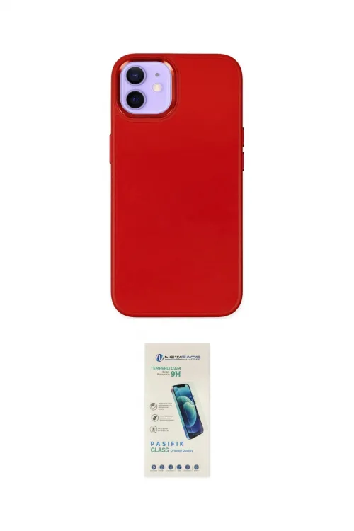ieg™ iPhone 12 Kılıf Çekirdek Çizgi - Şeffaf Pasifik Cam Ekran Koruyucu