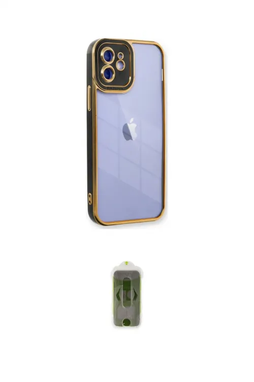 ieg™ iPhone 12 Kılıf Çekirdek Klasik Serisi - Siyah Joko Magic 5D Hayalet Cam