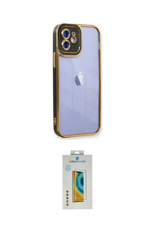 ieg™ iPhone 12 Kılıf Çekirdek Klasik Serisi - Siyah Polymer Nano Ekran Koruyucu