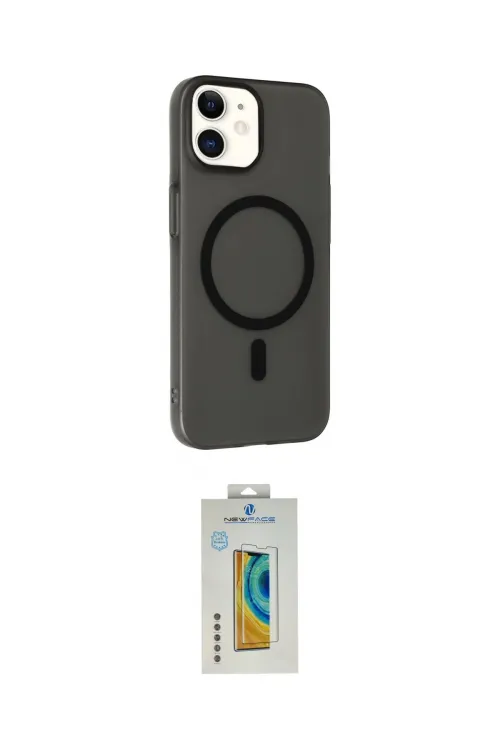 ieg™ iPhone 12 Kılıf Çekirdek Modern Prime - Siyah Polymer Nano Ekran Koruyucu