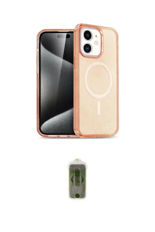 ieg™ iPhone 12 Kılıf Eksen Doku Koleksiyonu - Siyah Joko Magic 5D Hayalet Cam