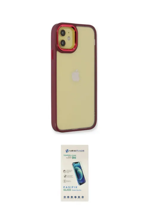 ieg™ iPhone 12 Kılıf Eksen Doku Prime - Şeffaf Pasifik Cam Ekran Koruyucu
