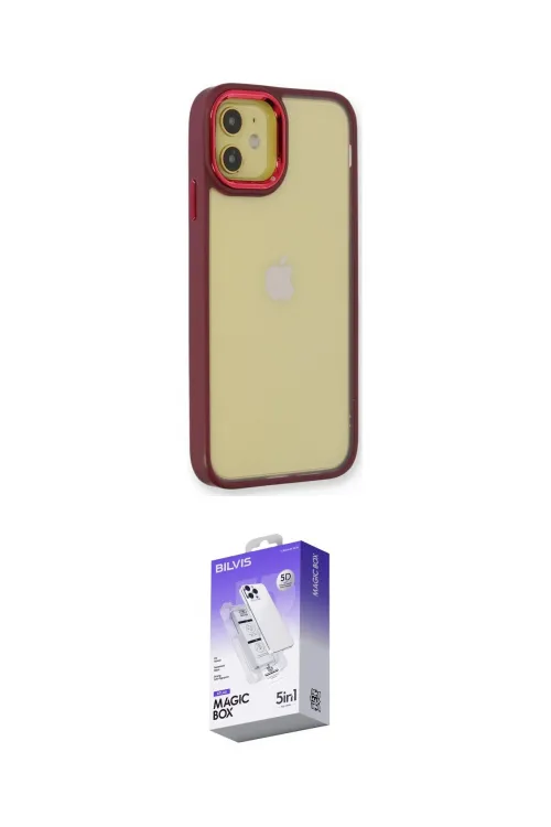 ieg™ iPhone 12 Kılıf Eksen Doku Prime - Siyah Bilvis 5in1 3D Magic Cam Ekran Koruyucu