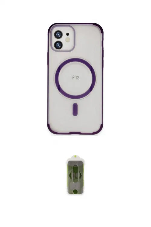 ieg™ iPhone 12 Kılıf Eksen Klasik Koleksiyonu - Siyah Joko Magic 5D Hayalet Cam