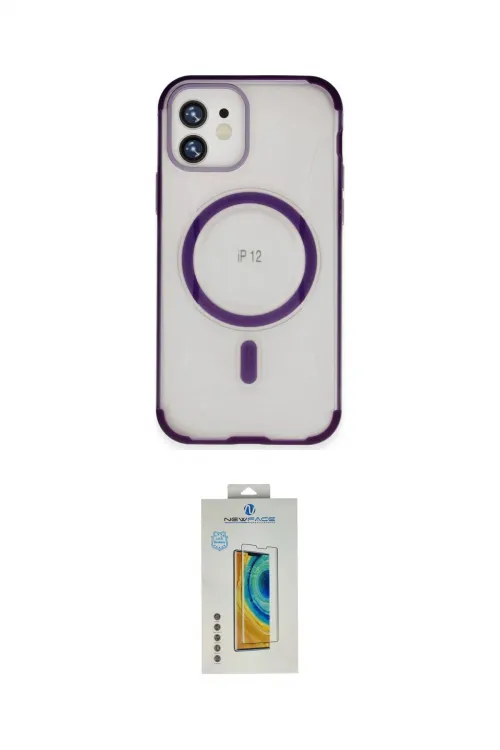 ieg™ iPhone 12 Kılıf Eksen Klasik Koleksiyonu - Siyah Polymer Nano Ekran Koruyucu
