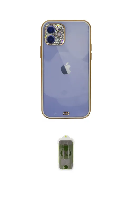 ieg™ iPhone 12 Kılıf Eksen Minimal Koleksiyonu - Siyah Joko Magic 5D Hayalet Cam