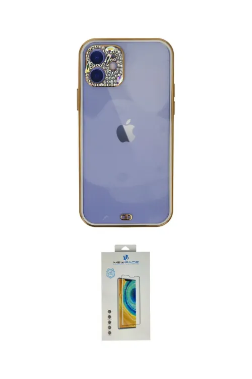 ieg™ iPhone 12 Kılıf Eksen Minimal Koleksiyonu - Siyah Polymer Nano Ekran Koruyucu