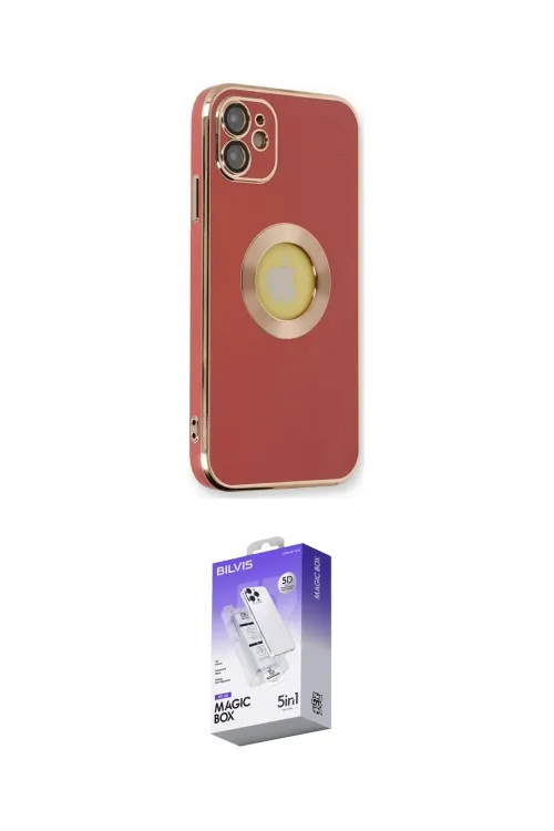 ieg™ iPhone 12 Kılıf İz Form Serisi - Siyah Bilvis 5in1 3D Magic Cam Ekran Koruyucu
