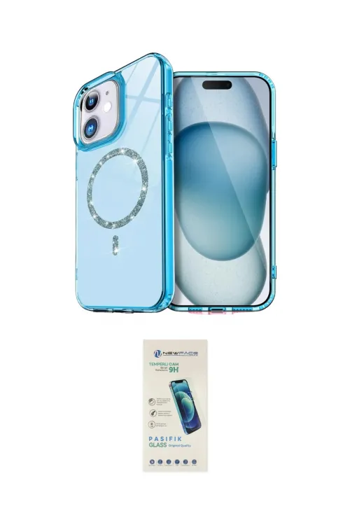 ieg™ iPhone 12 Kılıf Kıvılcım Form Prime - Şeffaf Pasifik Cam Ekran Koruyucu