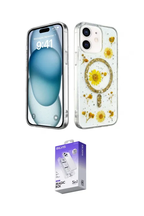 ieg™ iPhone 12 Kılıf Kozmos Doku - Siyah Bilvis 5in1 3D Magic Cam Ekran Koruyucu