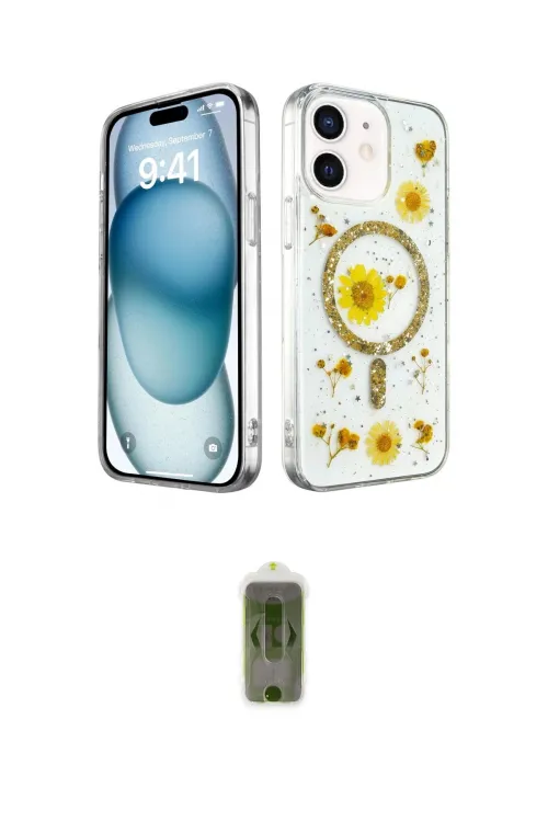 ieg™ iPhone 12 Kılıf Kozmos Doku - Siyah Joko Magic 5D Hayalet Cam