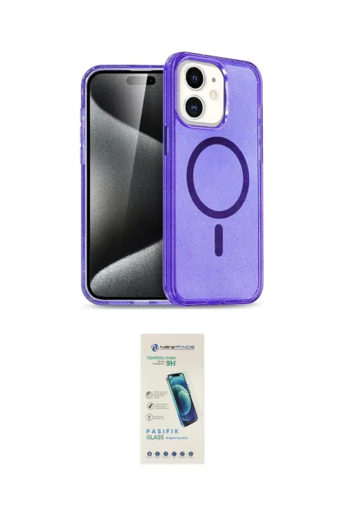 ieg™ iPhone 12 Kılıf Nova Asil Prime - Şeffaf Pasifik Cam Ekran Koruyucu