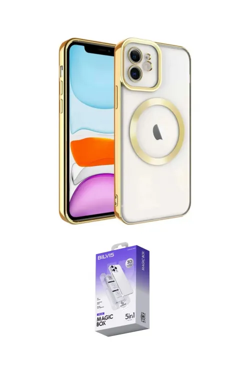 ieg™ iPhone 12 Kılıf Nova Işık Özel Seri - Siyah Bilvis 5in1 3D Magic Cam Ekran Koruyucu