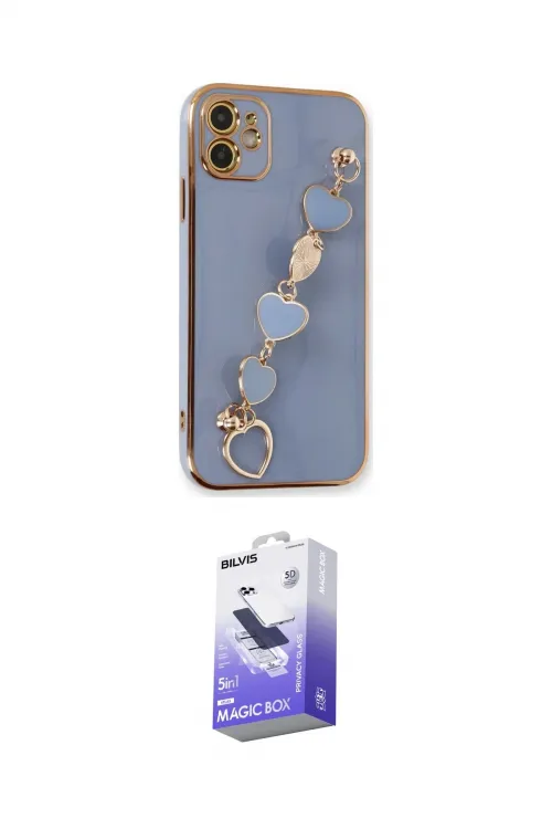 ieg™ iPhone 12 Kılıf Nova Işık Prime - Siyah Bilvis 5in1 5D Magic Hayalet Cam Ekran Koruyucu