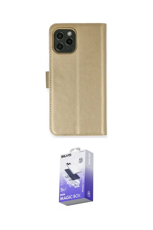 ieg™ iPhone 12 Kılıf Siluet Işık Serisi - Siyah Bilvis 5in1 5D Magic Hayalet Cam Ekran Koruyucu