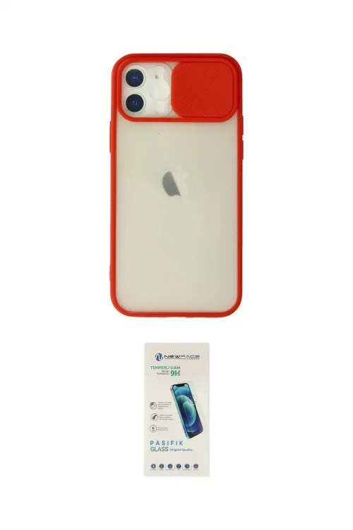 ieg™ iPhone 12 Kılıf Vadi Çizgi - Şeffaf Pasifik Cam Ekran Koruyucu