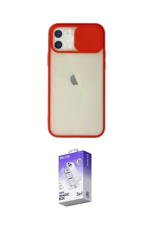 ieg™ iPhone 12 Kılıf Vadi Çizgi - Siyah Bilvis 5in1 3D Magic Cam Ekran Koruyucu