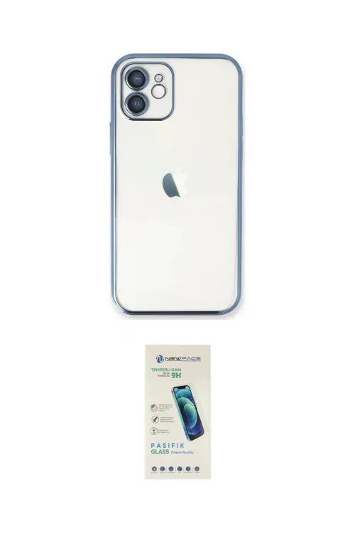 ieg™ iPhone 12 Kılıf Vadi Minimal - Şeffaf Pasifik Cam Ekran Koruyucu