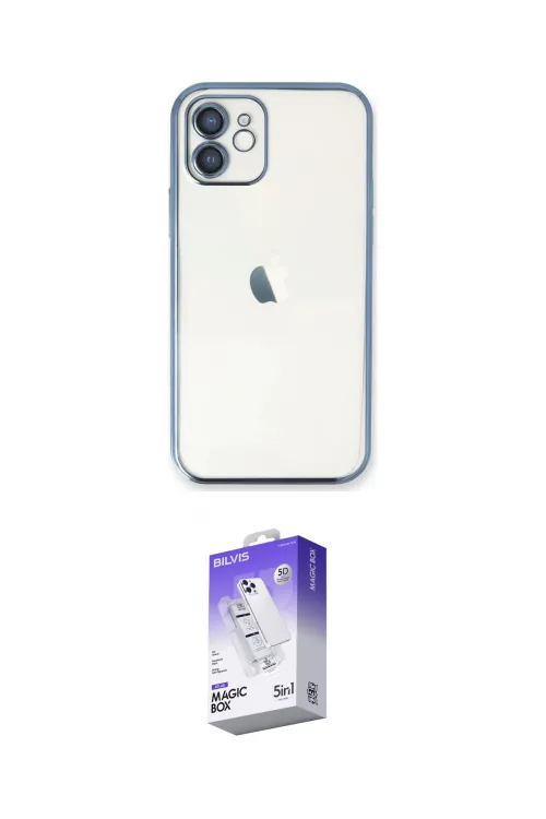 ieg™ iPhone 12 Kılıf Vadi Minimal - Siyah Bilvis 5in1 3D Magic Cam Ekran Koruyucu