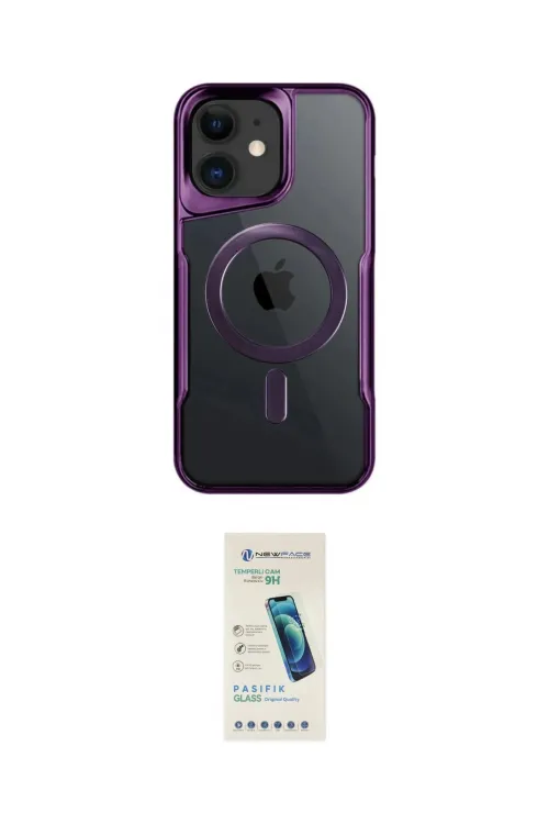 ieg™ iPhone 12 Kılıf Yadigar Klasik Özel Seri - Şeffaf Pasifik Cam Ekran Koruyucu