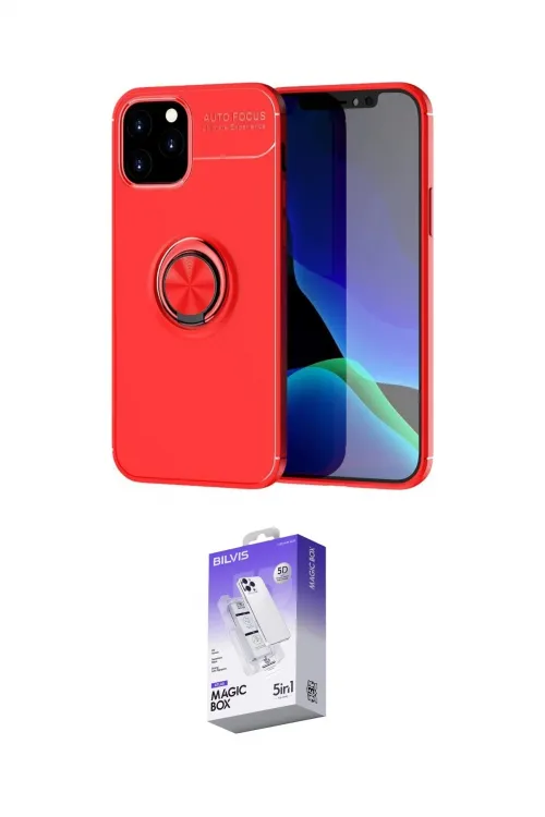 ieg™ iPhone 12 Kılıf Yankı Form Prime - Siyah Bilvis 5in1 3D Magic Cam Ekran Koruyucu