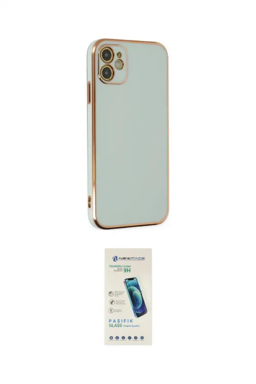 ieg™ iPhone 12 Kılıf Yankı Serisi - Şeffaf Pasifik Cam Ekran Koruyucu