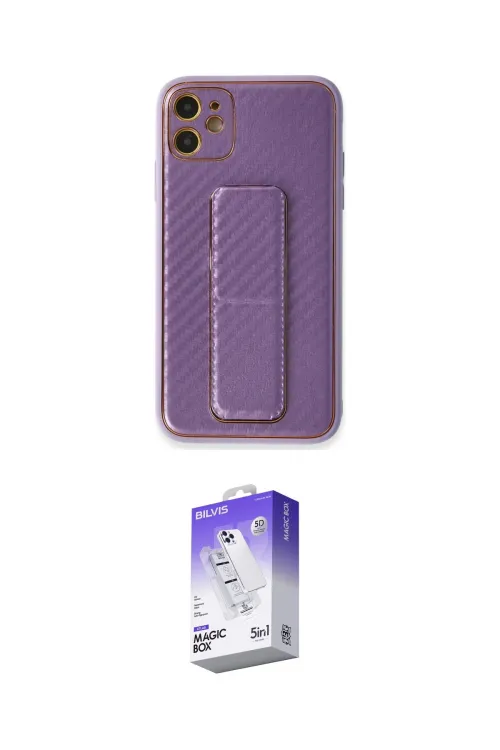 ieg™ iPhone 12 Kılıf Yörünge Yansıma - Siyah Bilvis 5in1 3D Magic Cam Ekran Koruyucu
