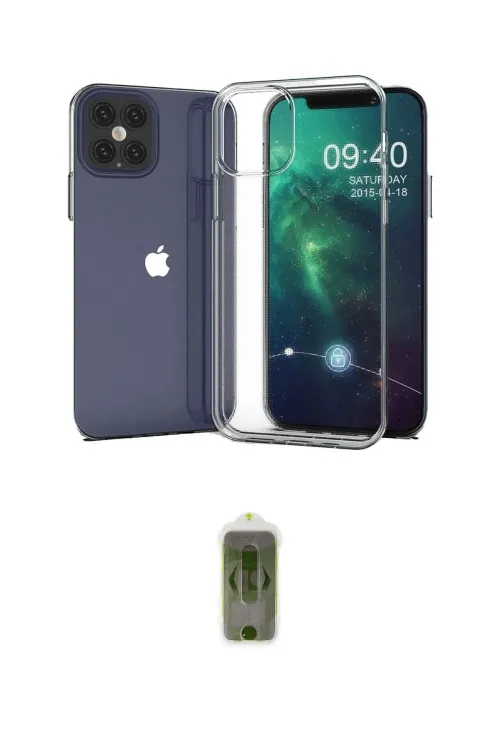 ieg™ iPhone 12 Kılıf Zirve Doku - Siyah Joko Magic 5D Hayalet Cam