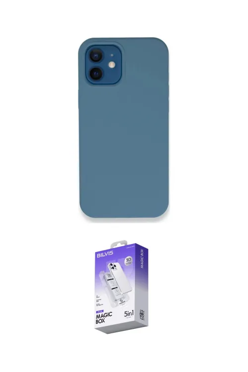 ieg™ iPhone 12 Kılıf Zirve Modern Özel Seri - Siyah Bilvis 5in1 3D Magic Cam Ekran Koruyucu