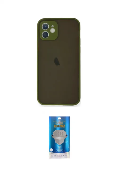 ieg™ iPhone 12 Mini Kılıf Ahenk Çizgi Serisi - Şeffaf Royal Nano Ekran Koruyucu