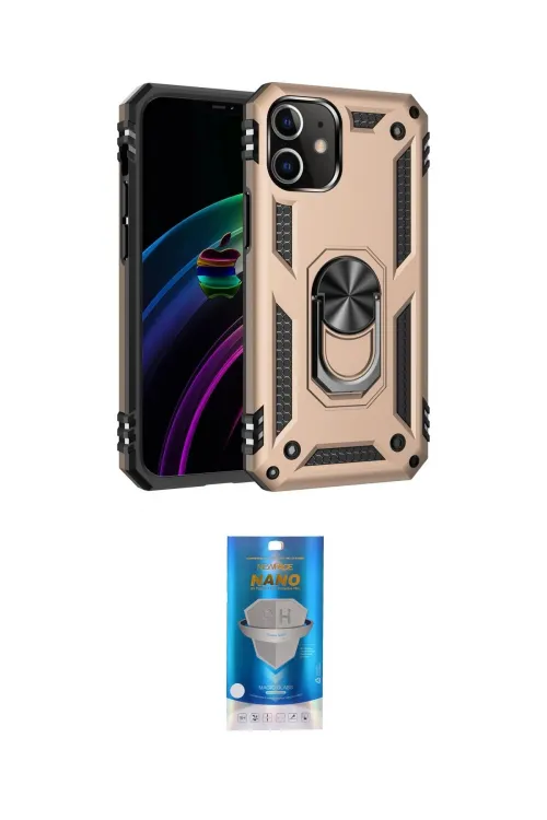 ieg™ iPhone 12 Mini Kılıf Ahenk Klasik Koleksiyonu - Şeffaf Royal Nano Ekran Koruyucu