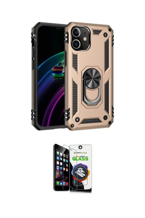 ieg™ iPhone 12 Mini Kılıf Ahenk Klasik Koleksiyonu - Şeffaf Temperli Cam Ekran Koruyucu