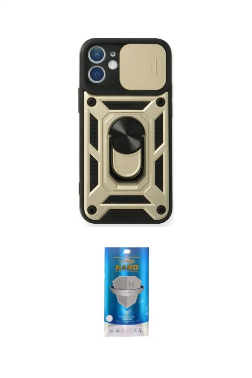 ieg™ iPhone 12 Mini Kılıf Ahenk Klasik - Şeffaf Royal Nano Ekran Koruyucu