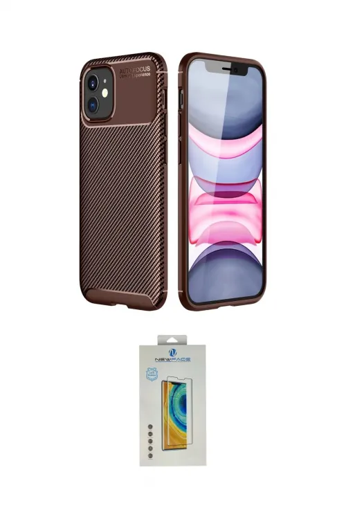 ieg™ iPhone 12 Mini Kılıf Eksen Form Prime - Siyah Polymer Nano Ekran Koruyucu