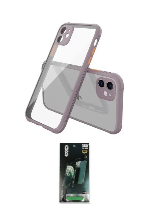 ieg™ iPhone 12 Mini Kılıf Nova Asil Özel Seri - Şeffaf 360 Full Body Arka Koruyucu