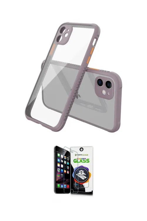 ieg™ iPhone 12 Mini Kılıf Nova Asil Özel Seri - Şeffaf Temperli Cam Ekran Koruyucu