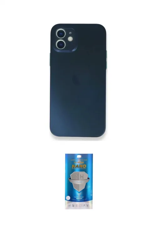 ieg™ iPhone 12 Mini Kılıf Yadigar Yansıma Serisi - Şeffaf Royal Nano Ekran Koruyucu