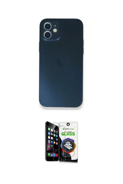 ieg™ iPhone 12 Mini Kılıf Yadigar Yansıma Serisi - Şeffaf Temperli Cam Ekran Koruyucu