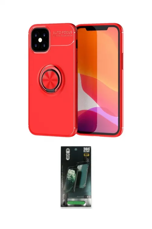 ieg™ iPhone 12 Mini Kılıf Yankı Form Prime - Siyah 360 Mat Full Body Arka Koruyucu