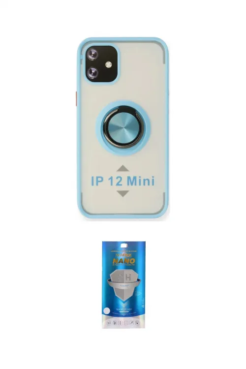 ieg™ iPhone 12 Mini Kılıf Yörünge Çizgi - Şeffaf Royal Nano Ekran Koruyucu